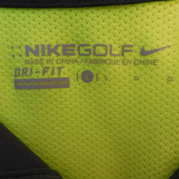 Nike Golf Men's Sz L Dri-fit polo gray/green - Picture 7 of 8